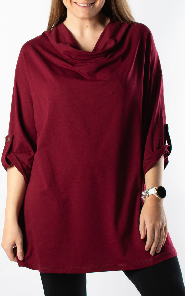 Taylor Cowl Neck | Burgundy