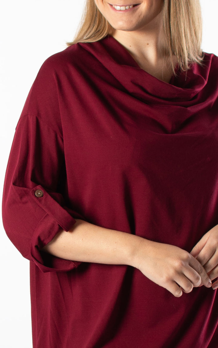 Taylor Cowl Neck | Burgundy
