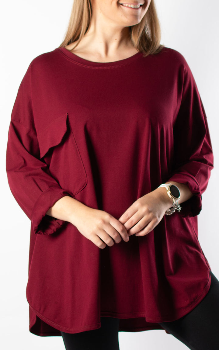 Taylor Pocket Top | Burgundy