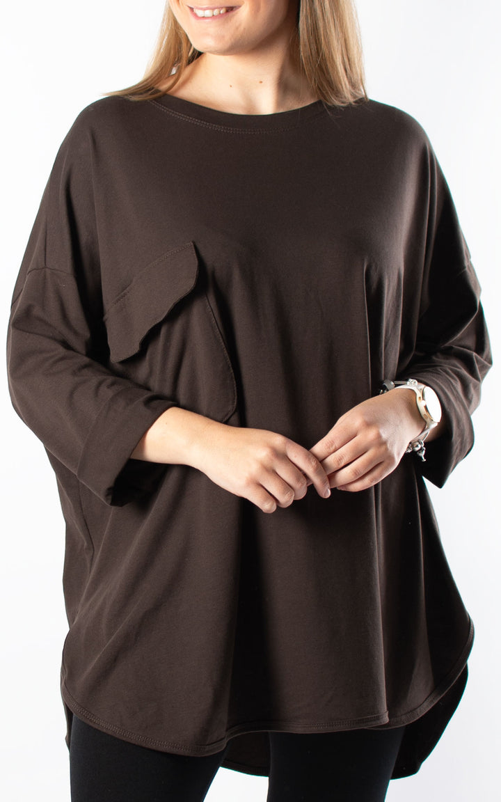 Taylor Pocket Top | Chocolate