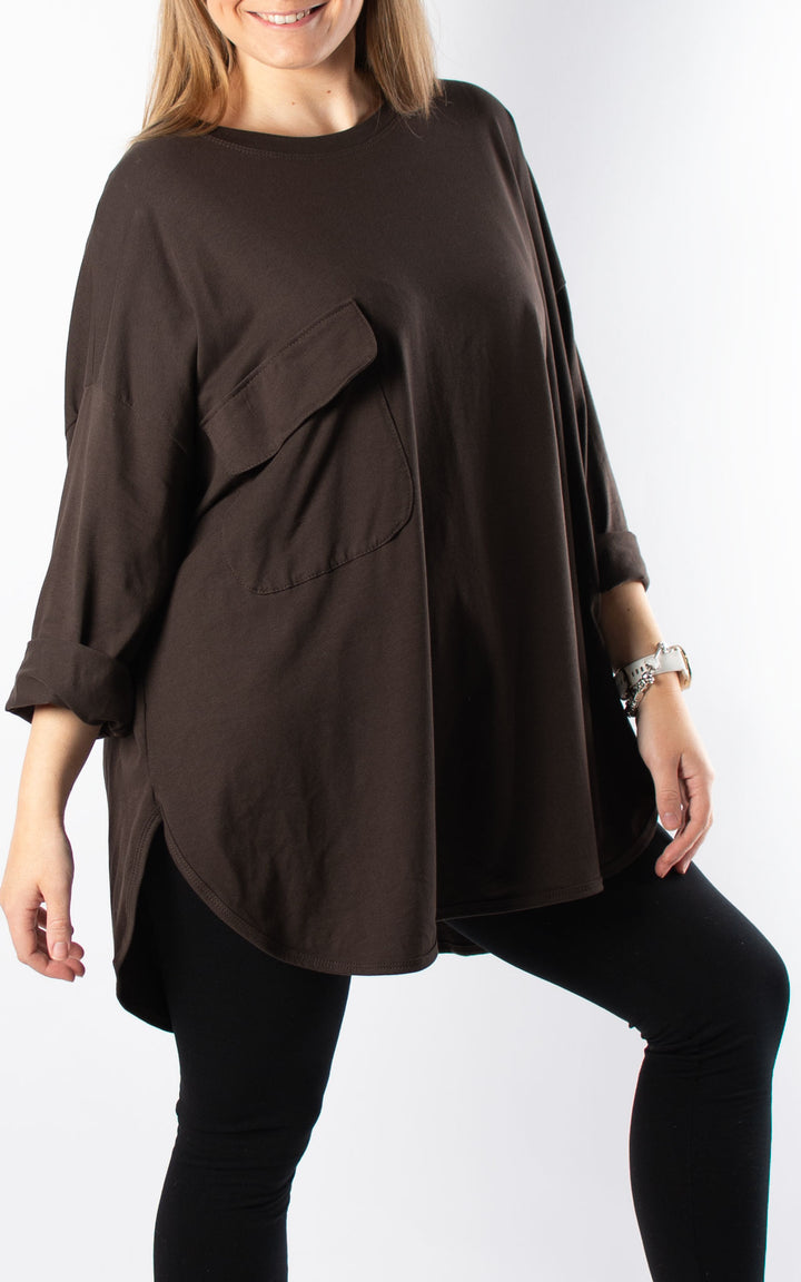 Taylor Pocket Top | Chocolate
