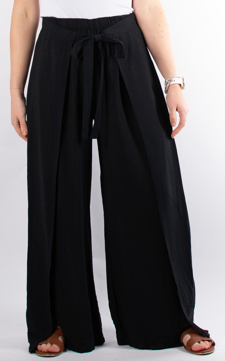Teagan Tie Front Trouser | Black