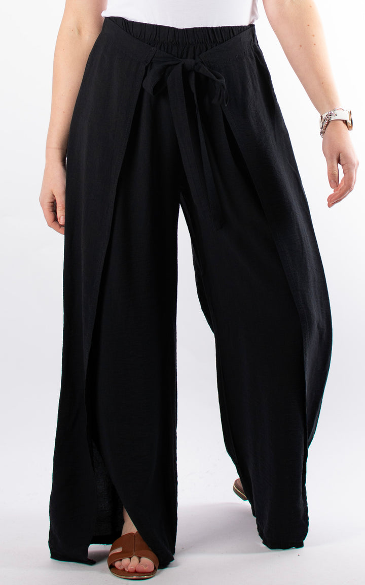 Teagan Tie Front Trouser | Black