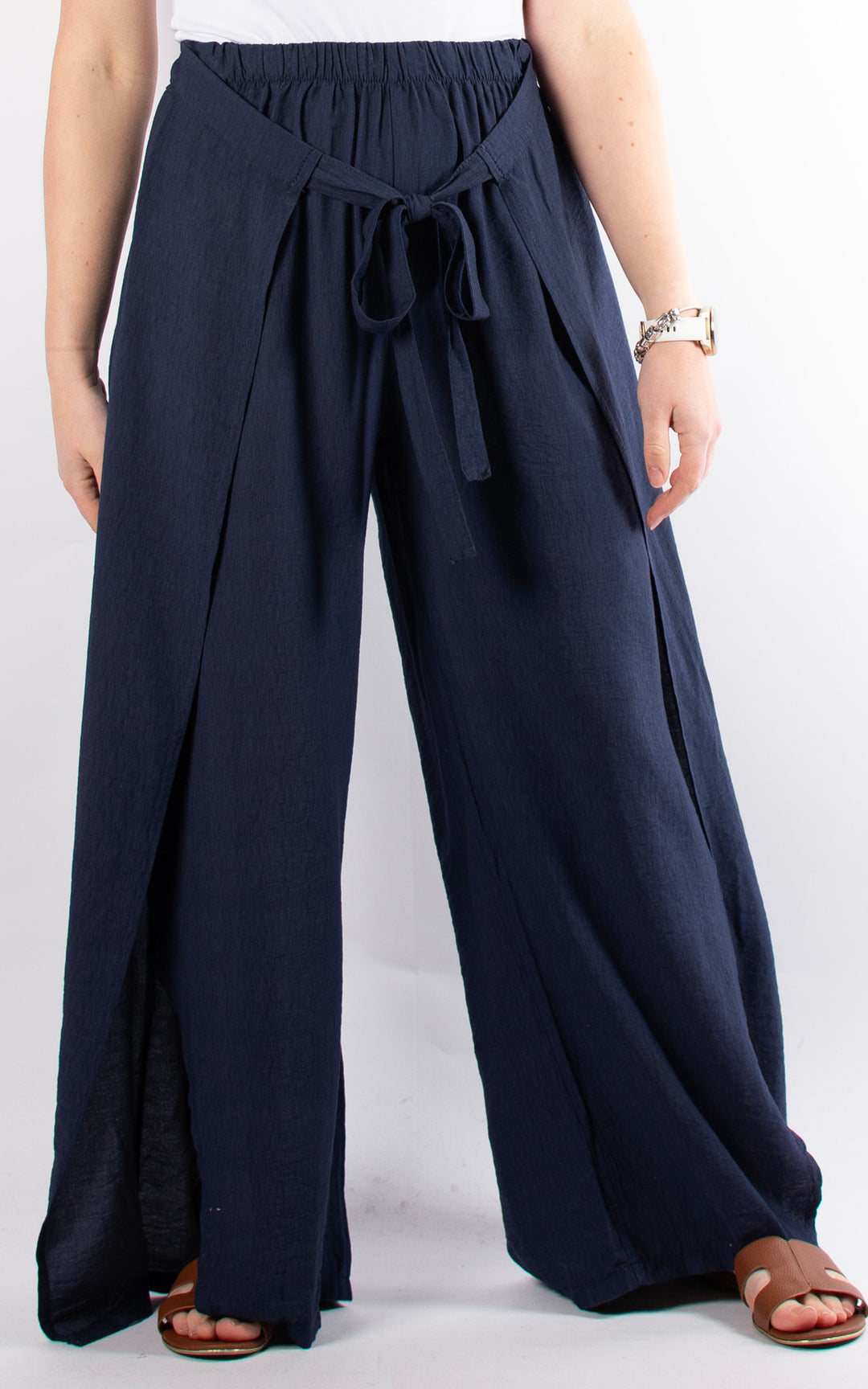 Teagan Tie Front Trouser | Denim