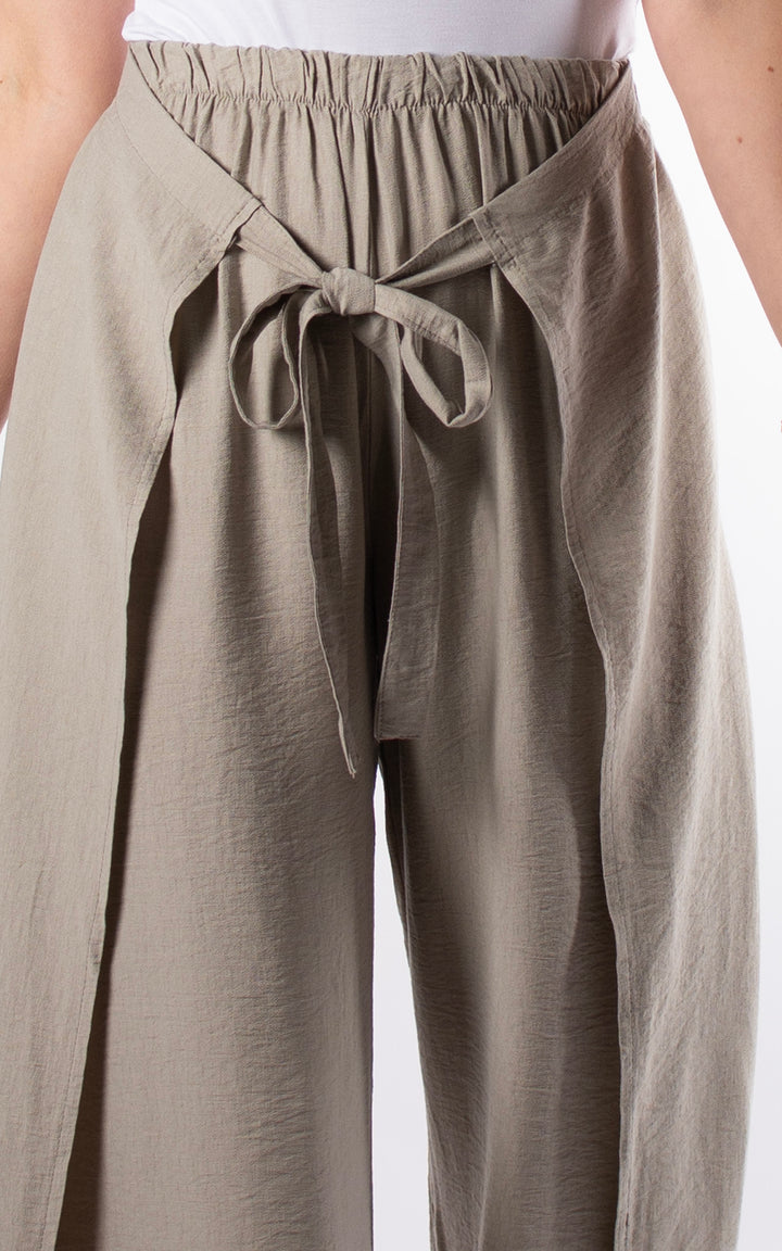 Teagan Tie Front Trouser | Taupe
