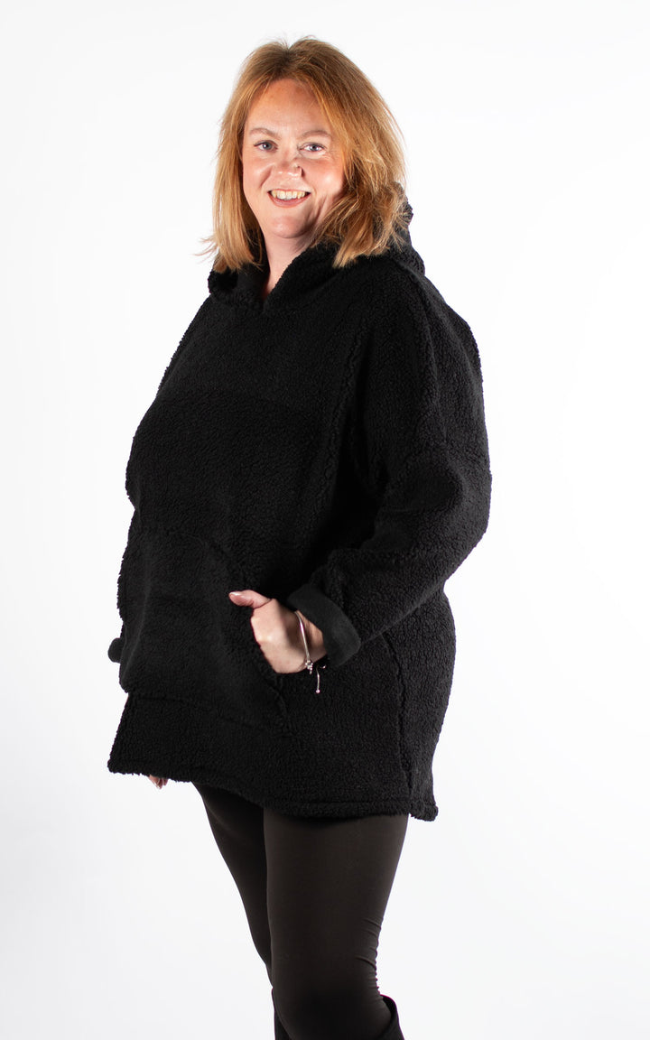 Teddy Pocket Hoodie | Black