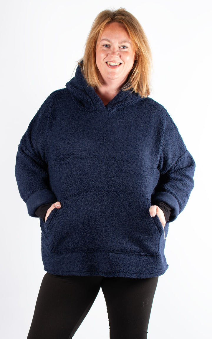 Teddy Pocket Hoodie | Navy