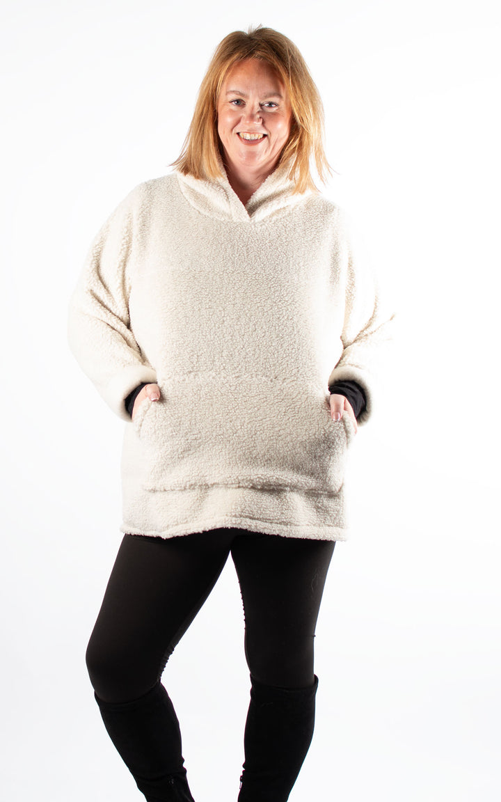Teddy Pocket Hoodie | Winter White