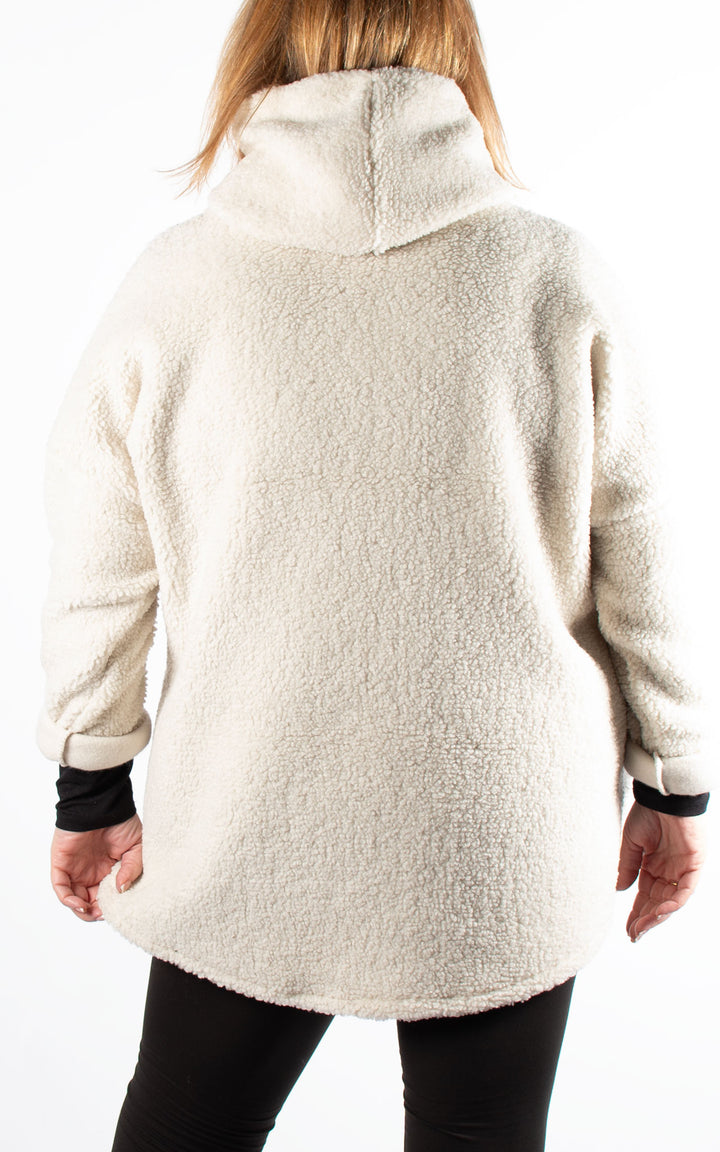 Teddy Pocket Hoodie | Winter White