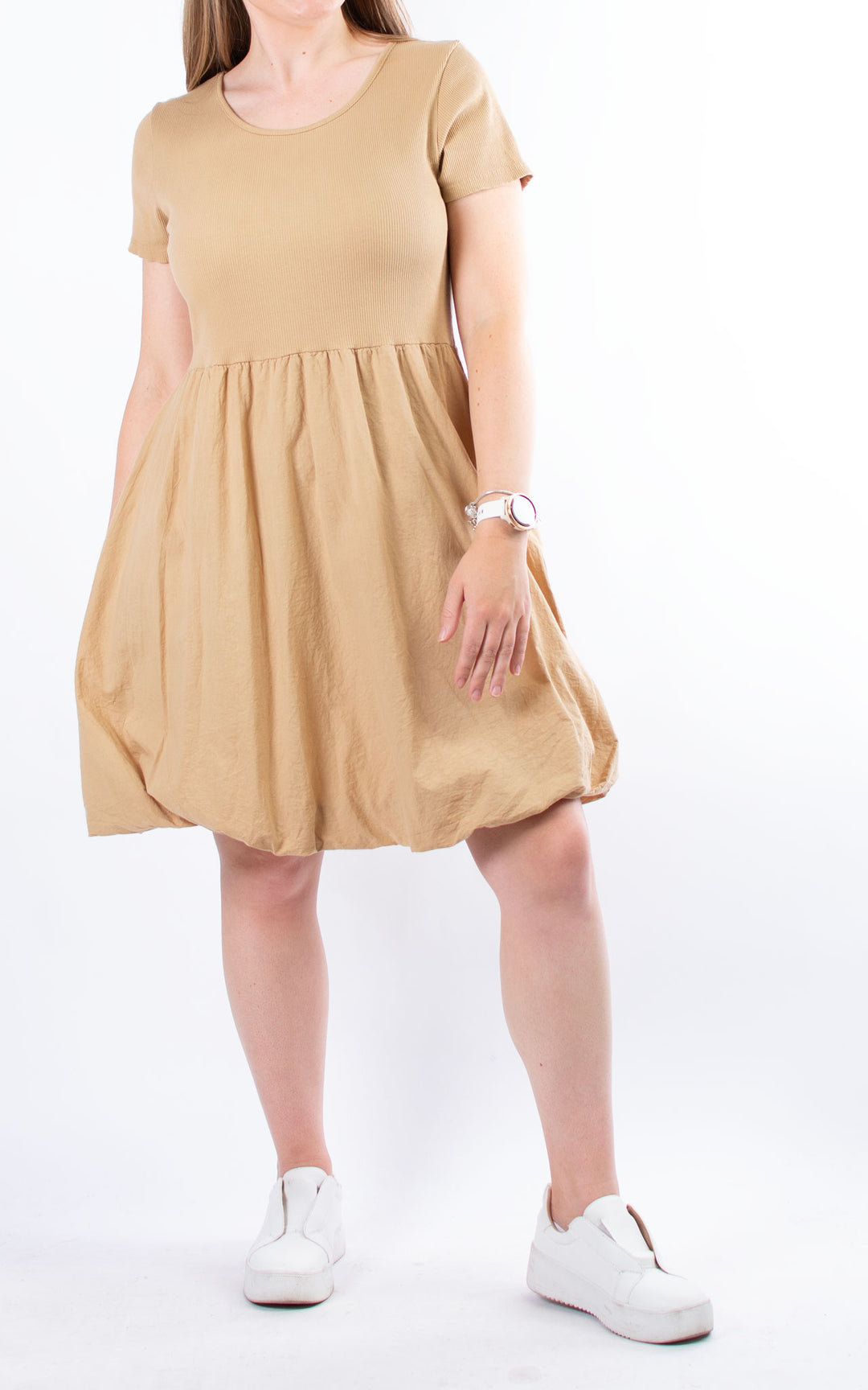 Tessa Puffball Hem Dress | Camel