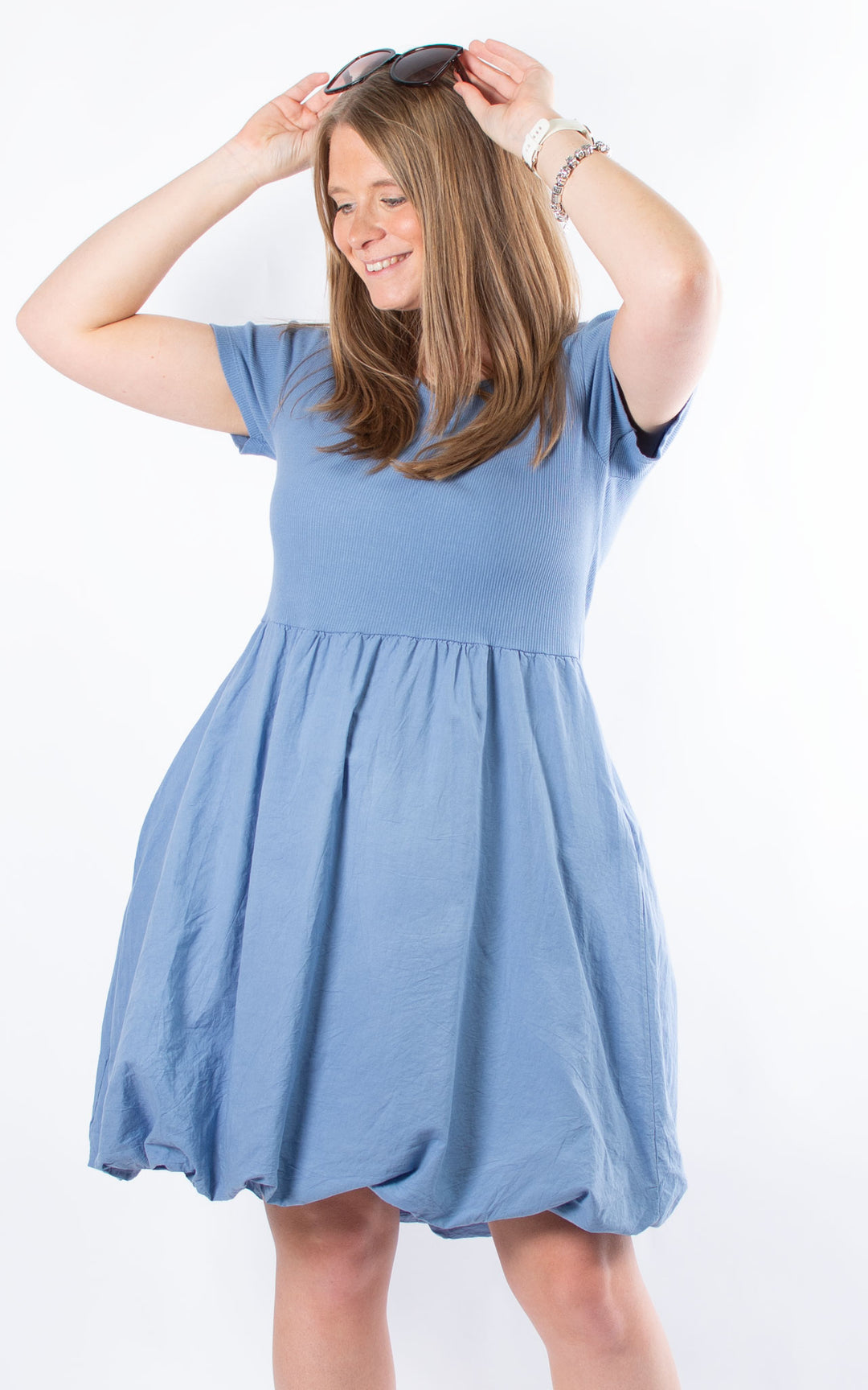 Tessa Puffball Hem Dress | Denim