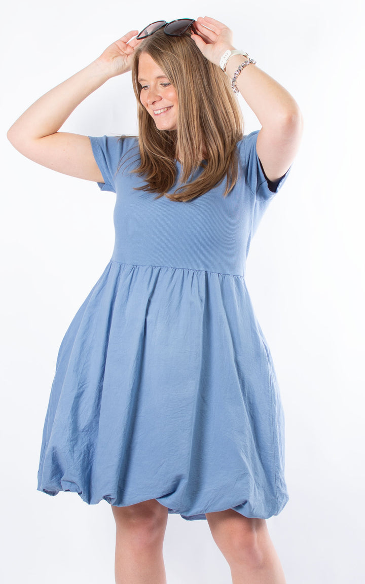 Tessa Puffball Hem Dress | Denim