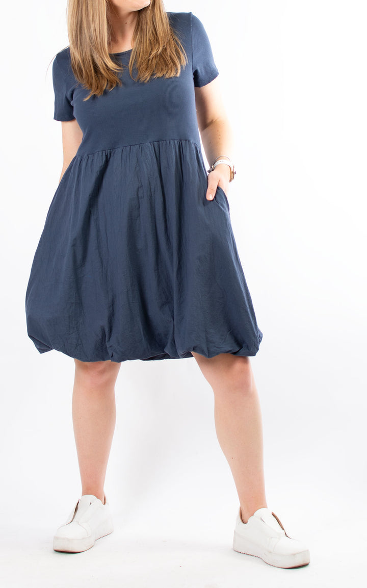 Tessa Puffball Hem Dress | Navy