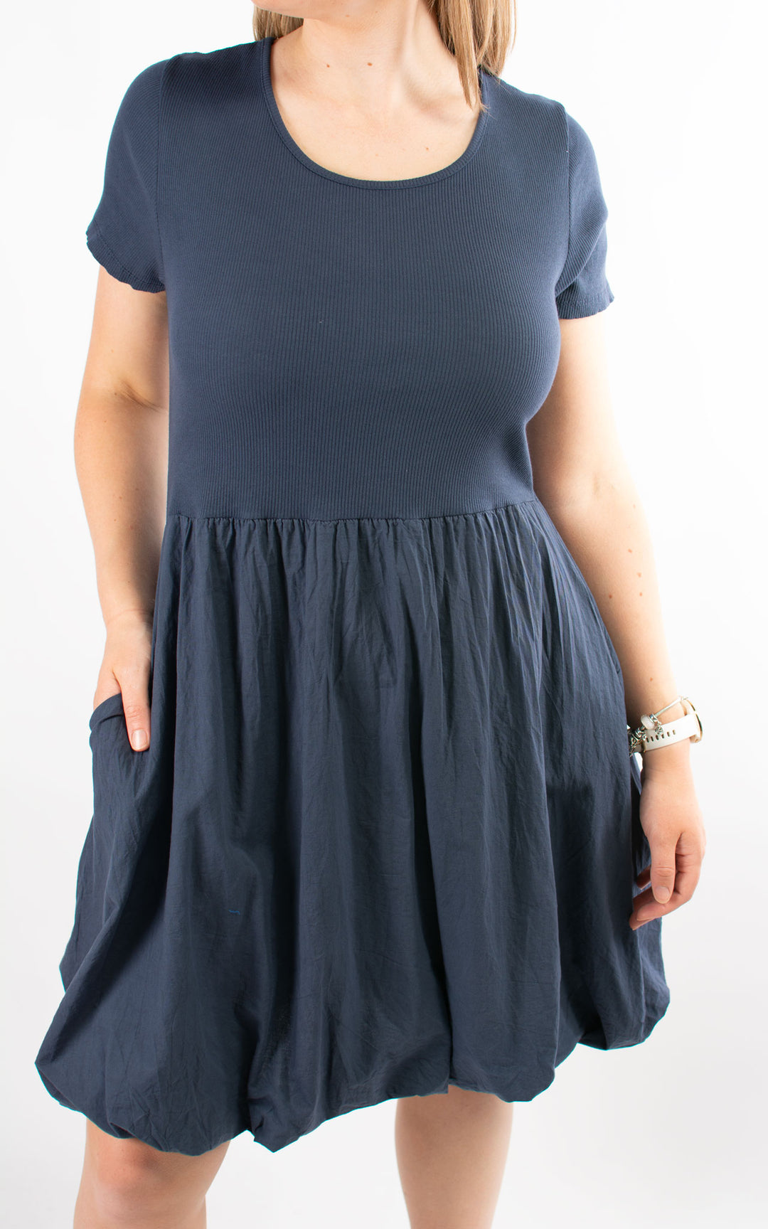 Tessa Puffball Hem Dress | Navy
