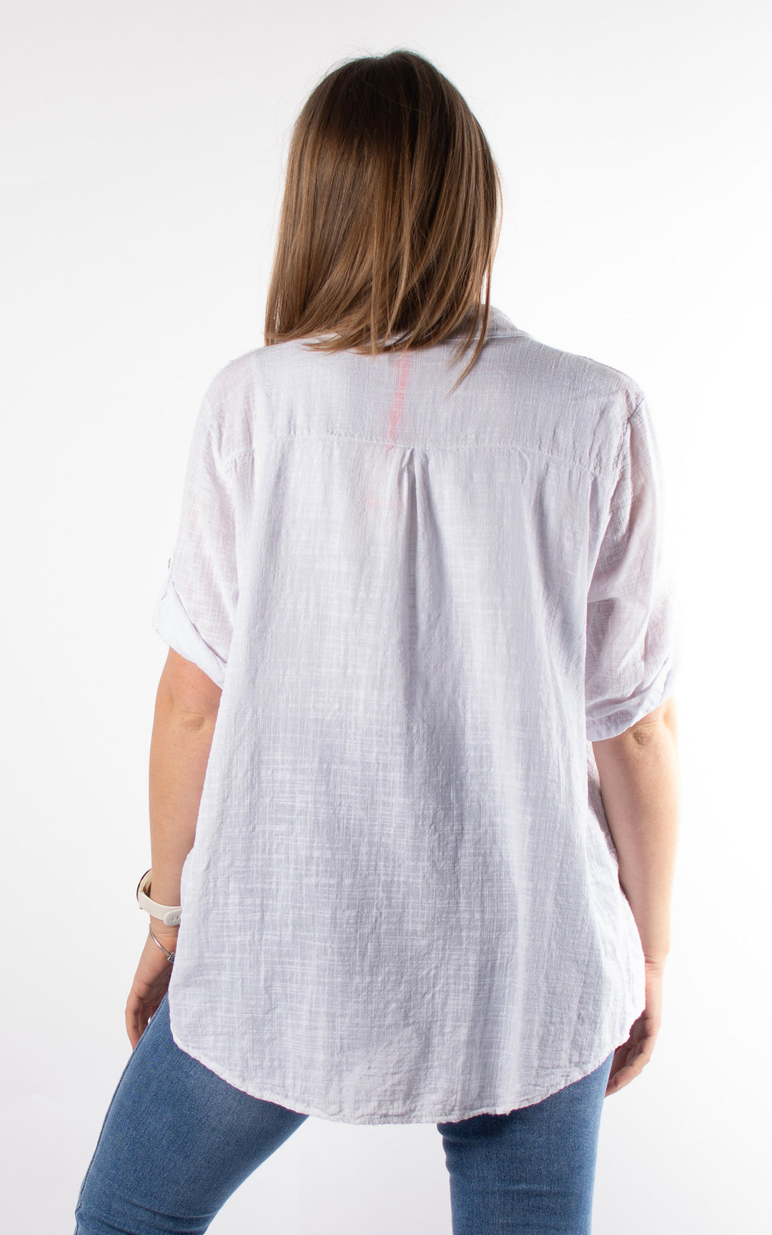 Tia Cheesecloth Shirt | Embroidered | White