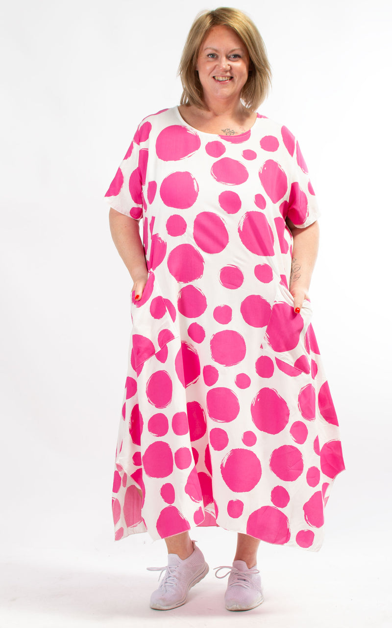 Tia Circle Dress | Hot Pink