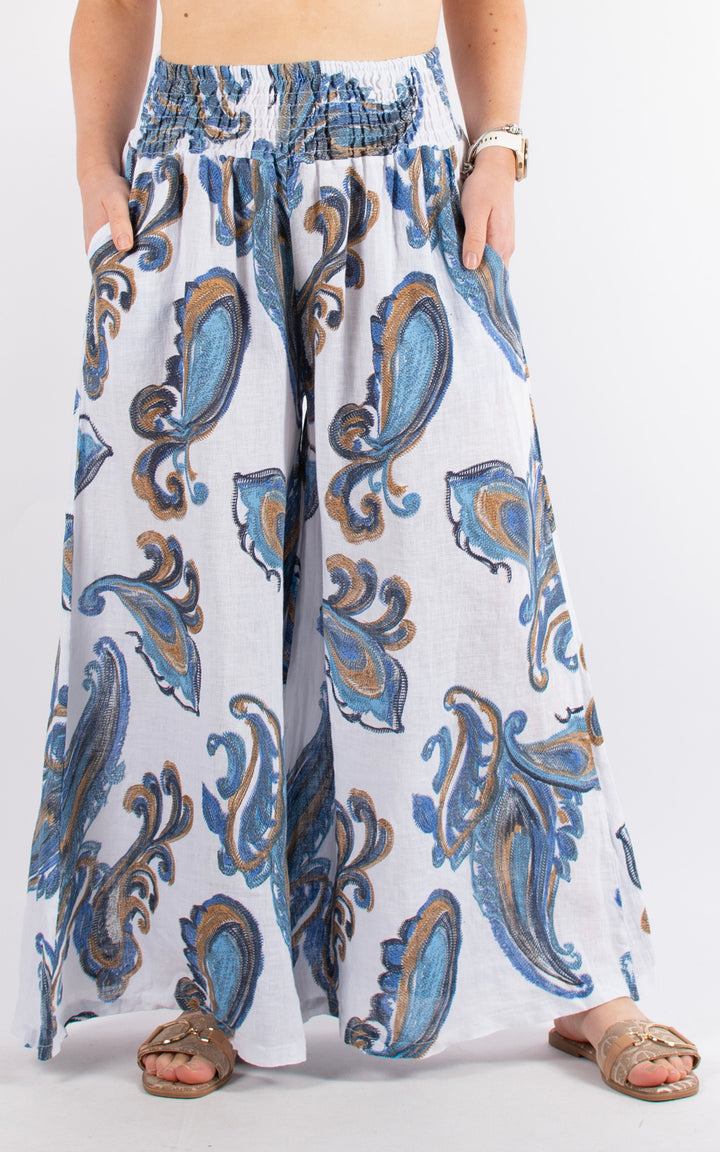 Tia Palazzo Trouser | White