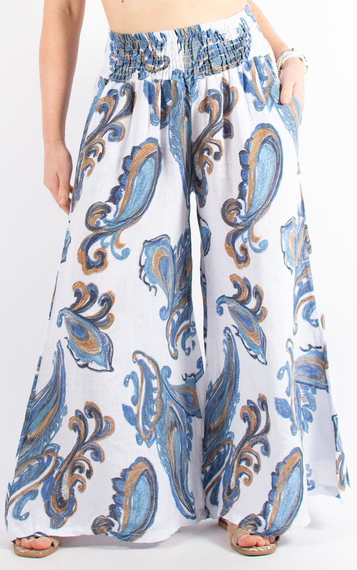 Tia Palazzo Trouser | White
