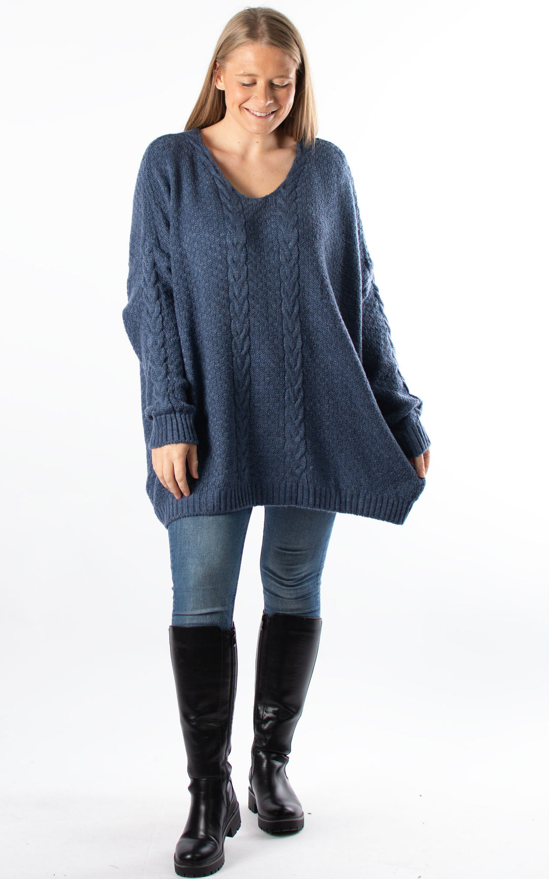 Tie Back Jumper | Denim