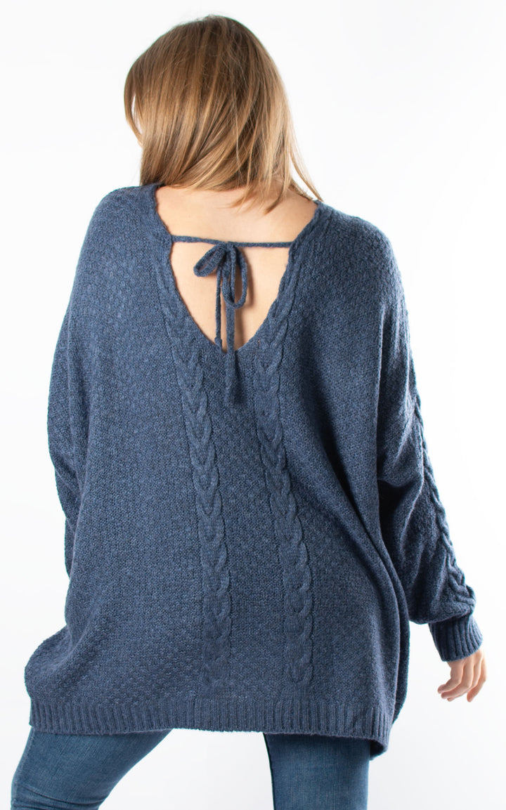 Tie Back Jumper | Denim