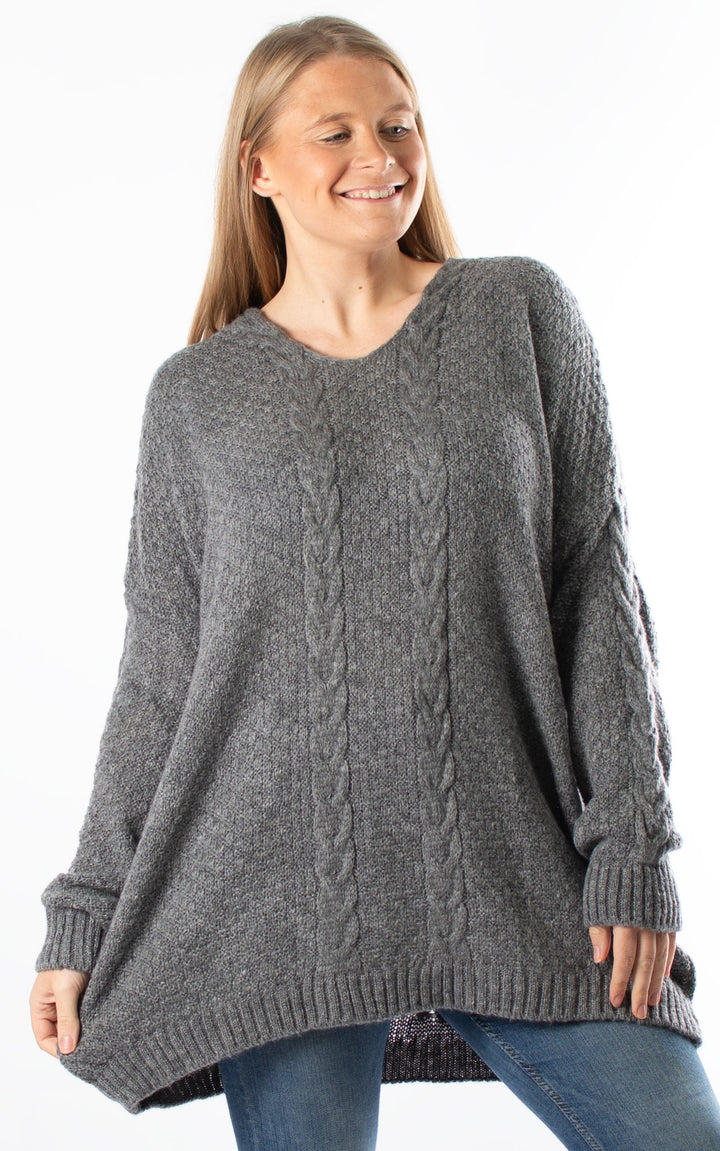 Tie Back Jumper | Grey
