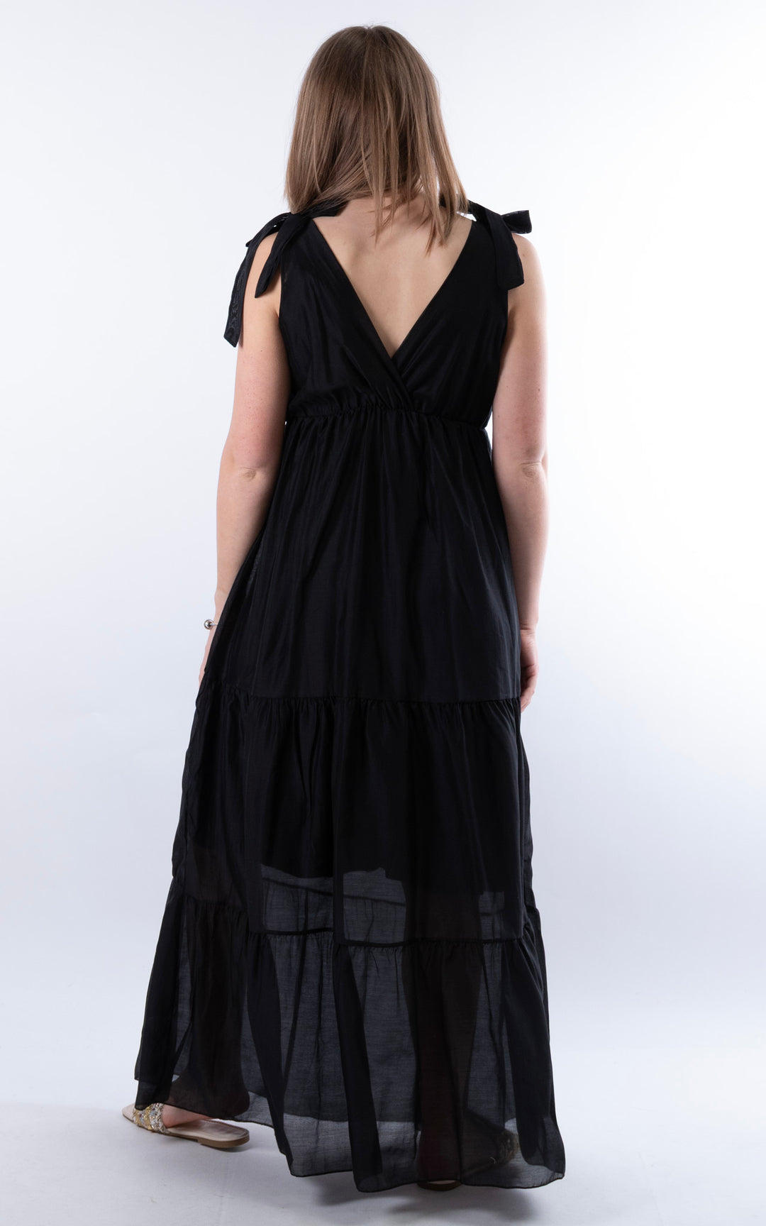 Tie Strap Maxi Dress | Black