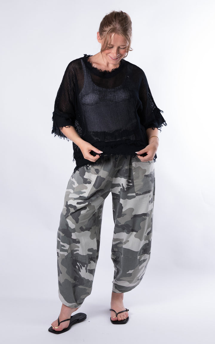 Tiffany Frayed Top | Black