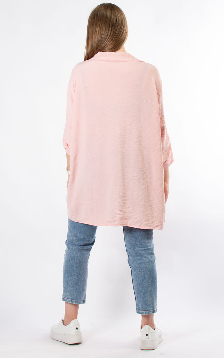 Tilly Button V-neck | Baby Pink