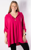 Tilly Button V-neck | Hot Pink