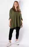 Tilly Button V-neck | Khaki