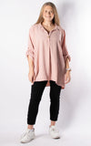 Tilly Button V-neck | Pink