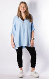 Tilly Button V-neck | Sky Blue