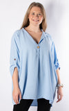 Tilly Button V-neck | Sky Blue