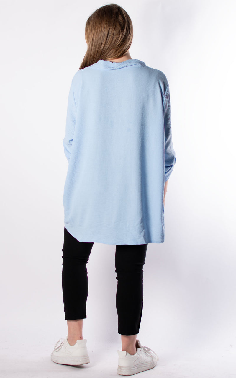 Tilly Button V-neck | Sky Blue