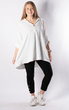 Tilly Button V-neck | White