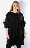 Tilly Frill Sleeve Top | Black