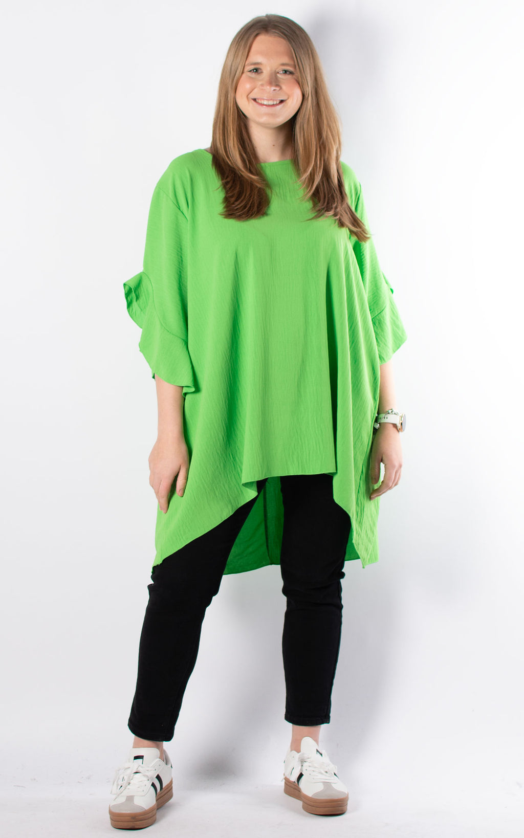 Tilly Frill Sleeve Top |  Green