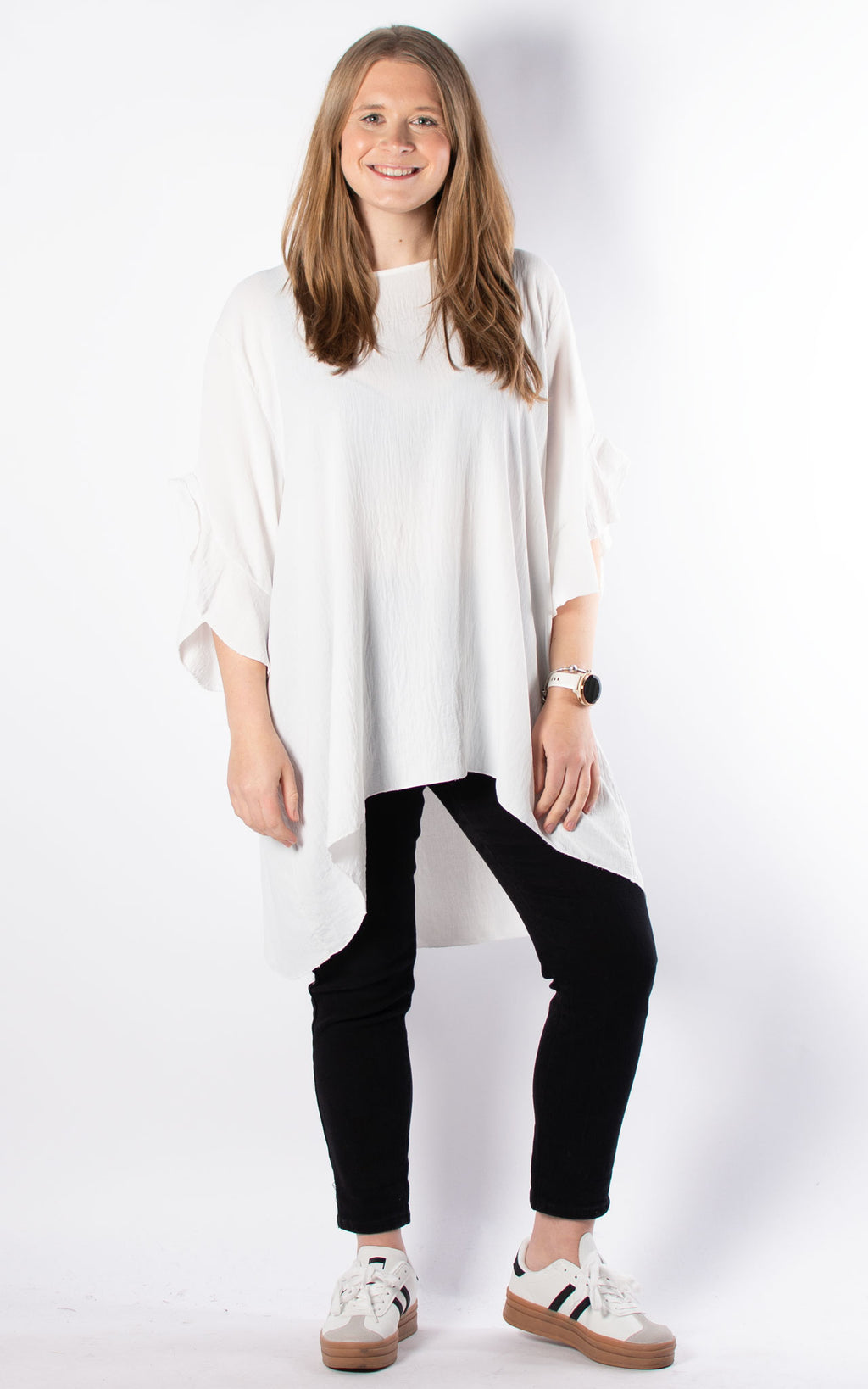 Tilly Frill Sleeve Top |  White