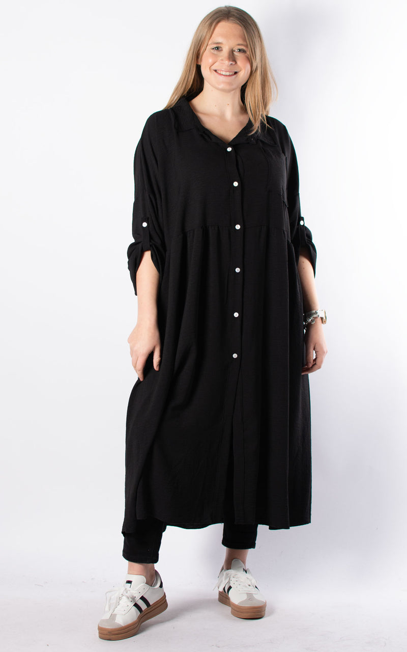 Tilly Shirt Dress | Black