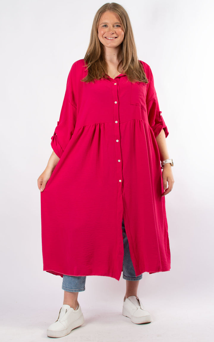 Tilly Shirt Dress | Hot Pink