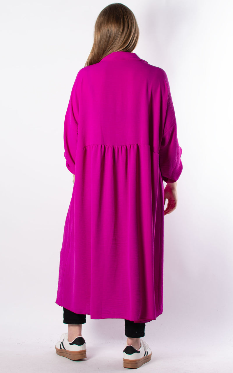 Tilly Shirt Dress | Magenta