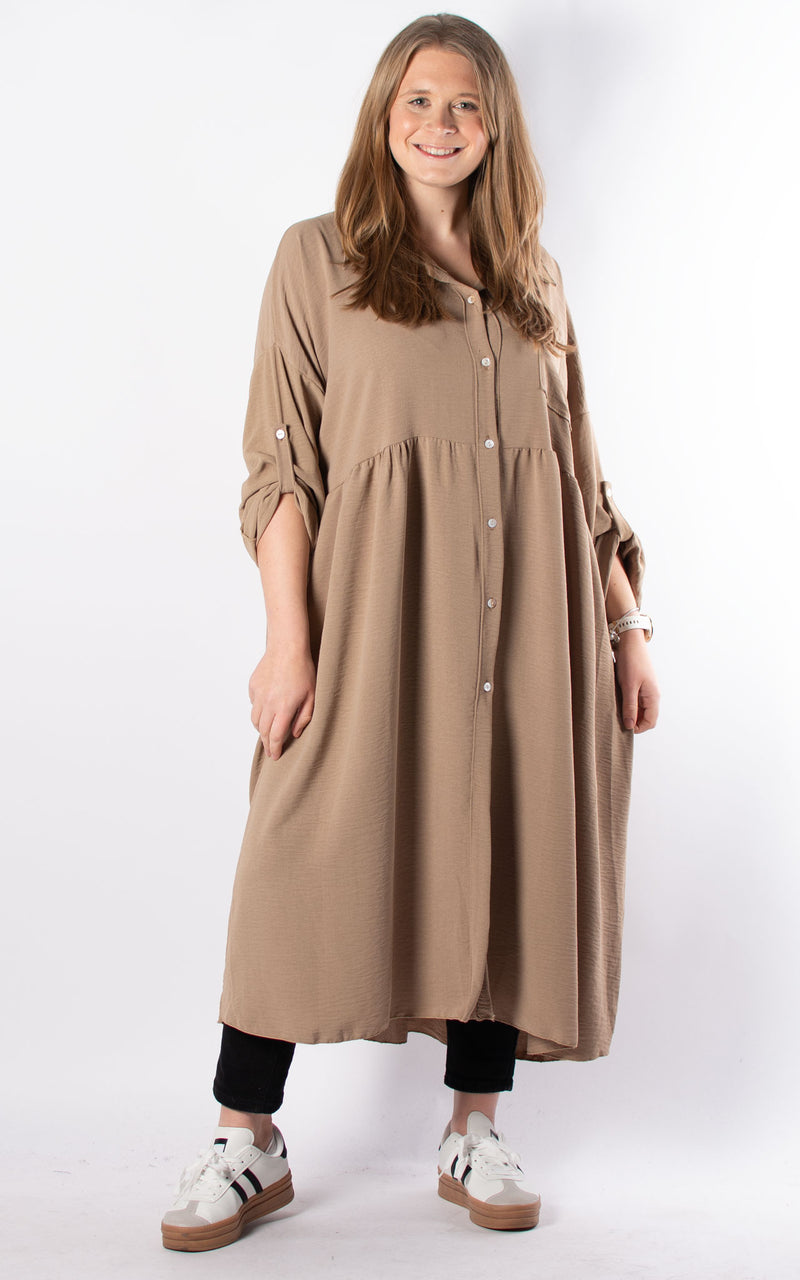 Tilly Shirt Dress | Mocha