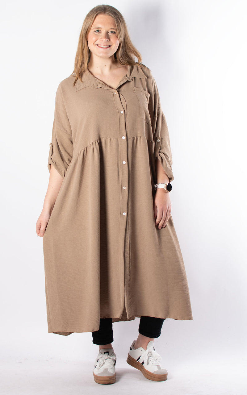 Tilly Shirt Dress | Mocha