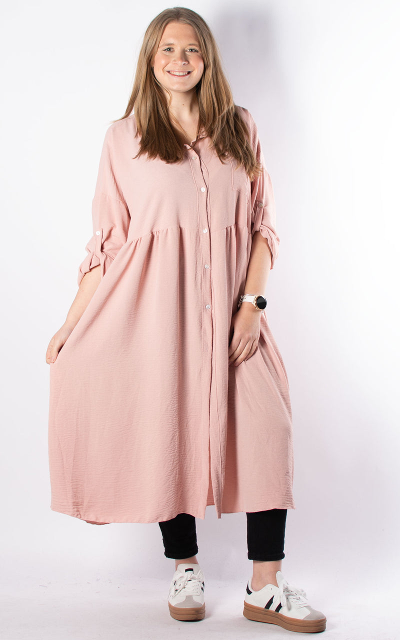 Tilly Shirt Dress | Pink