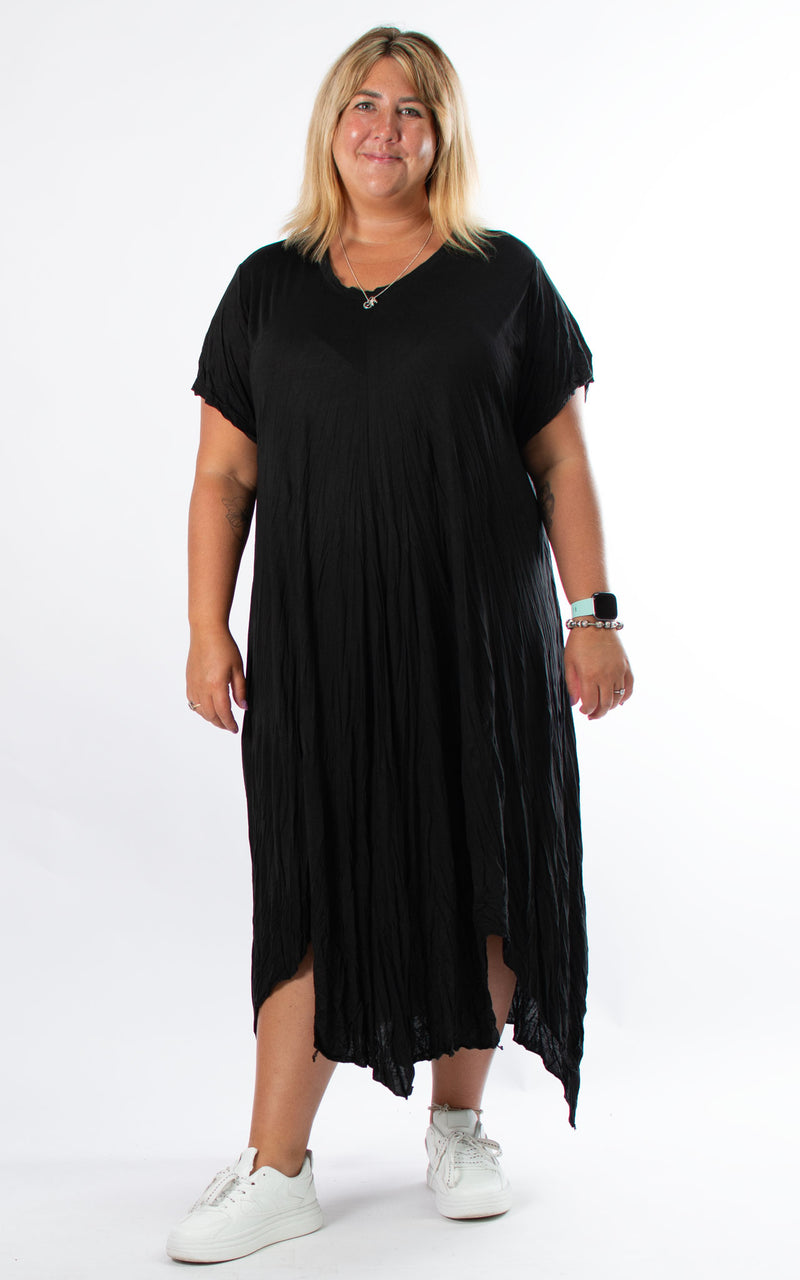 Tina Short Sleeve Dress | Black