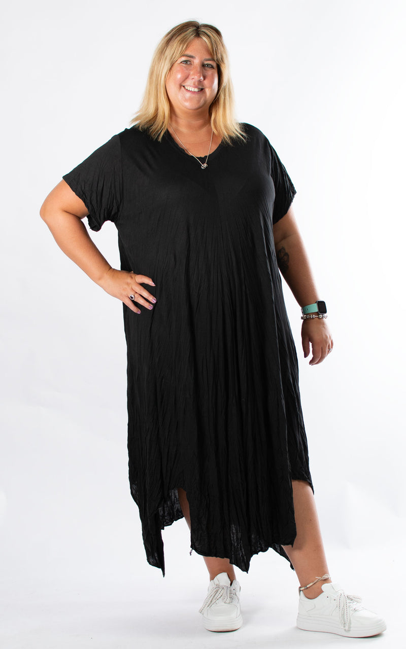 Tina Short Sleeve Dress | Black