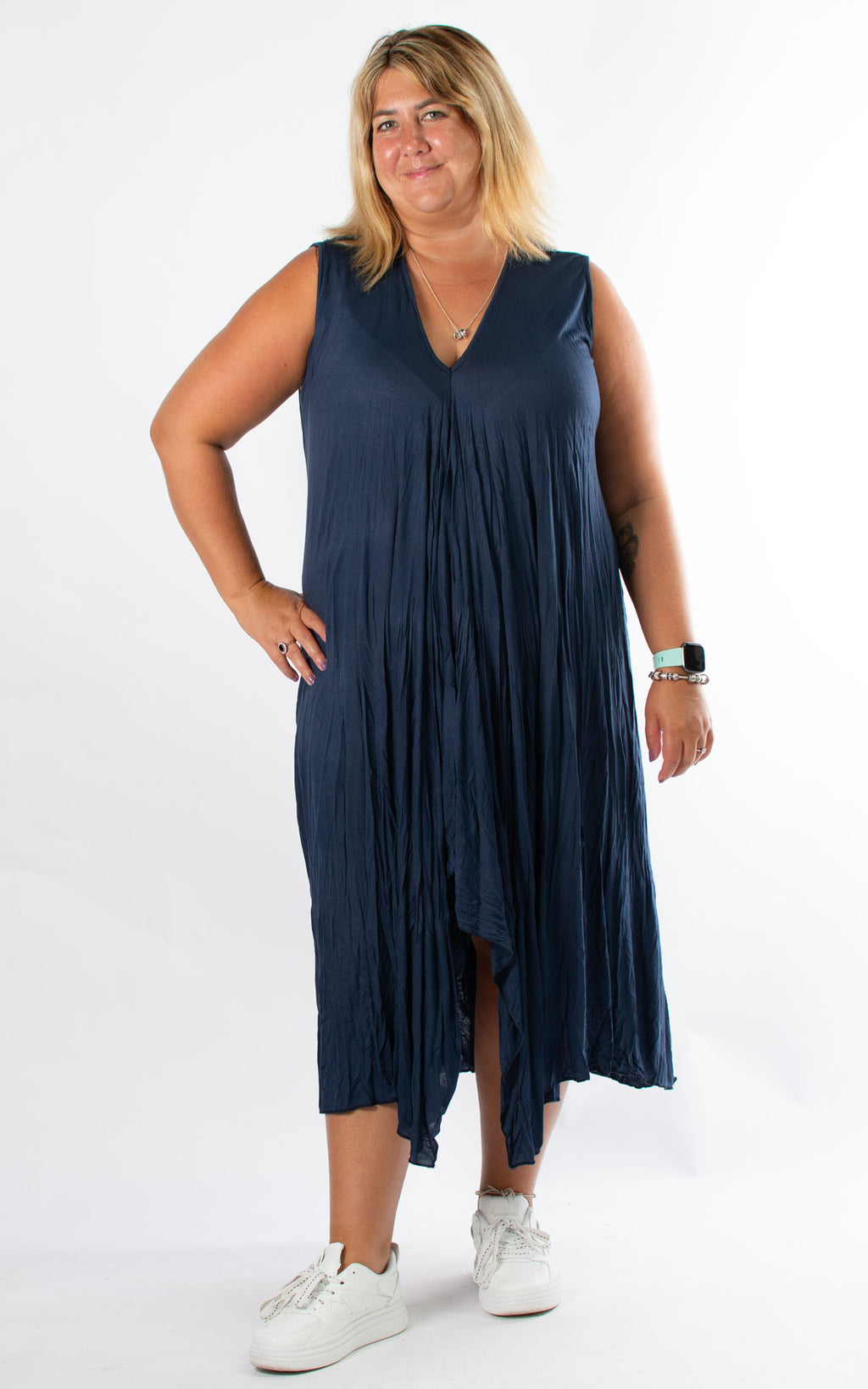 Tina Sleeveless Dress | Navy