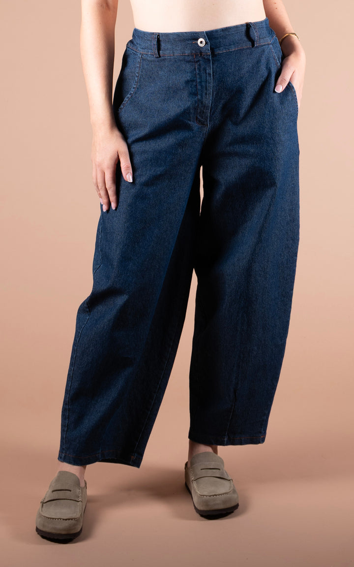 Tova Barrel Denim Jean | Dark Denim