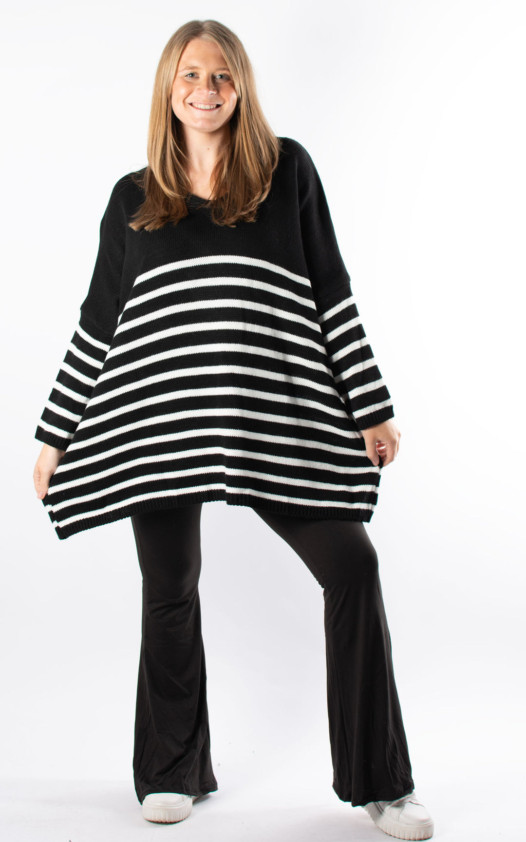 Toya Stripe Jumper | Black