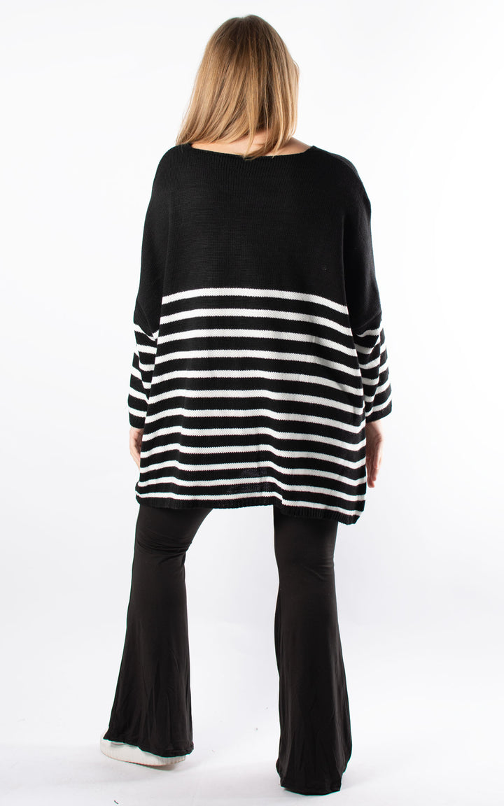 Toya Stripe Jumper | Black
